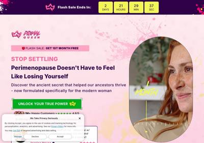 Primal Queen landing page