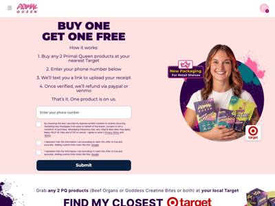 Primal Queen landing page
