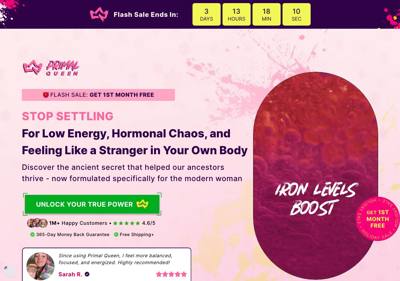 Primal Queen landing page
