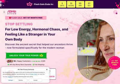 Primal Queen landing page