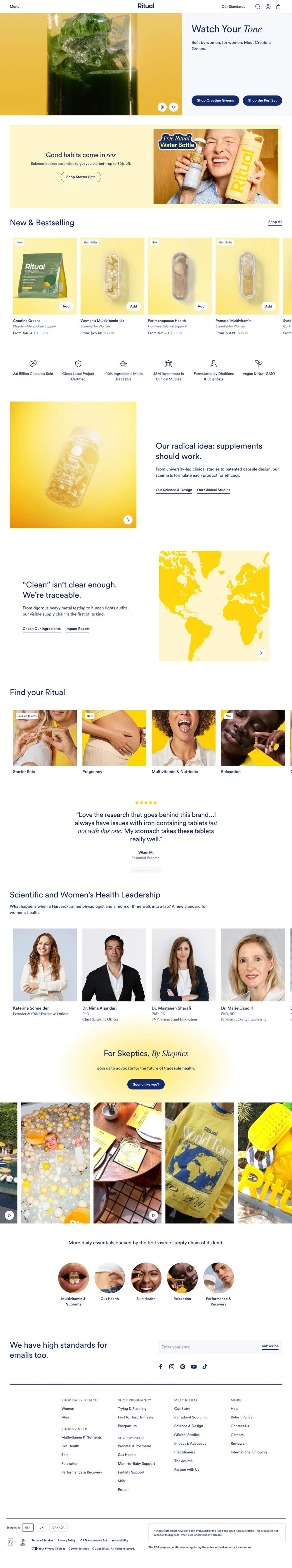 Ritual landing page: Ritual