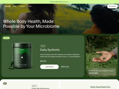 Seed landing page