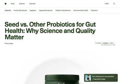 Seed landing page