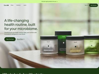 Seed landing page