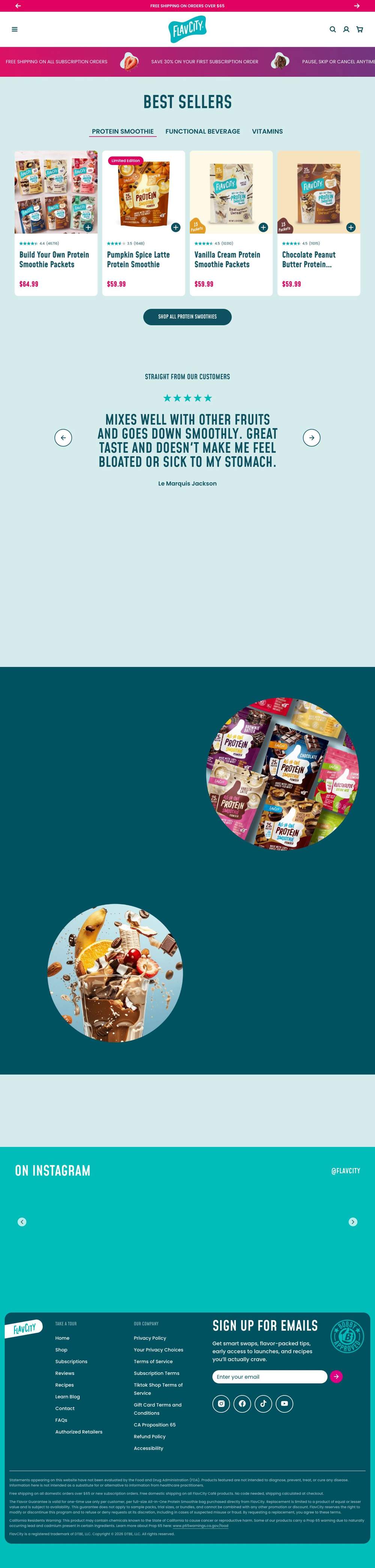 Shop FlavCity landing page: Build Your Own Variety Pack