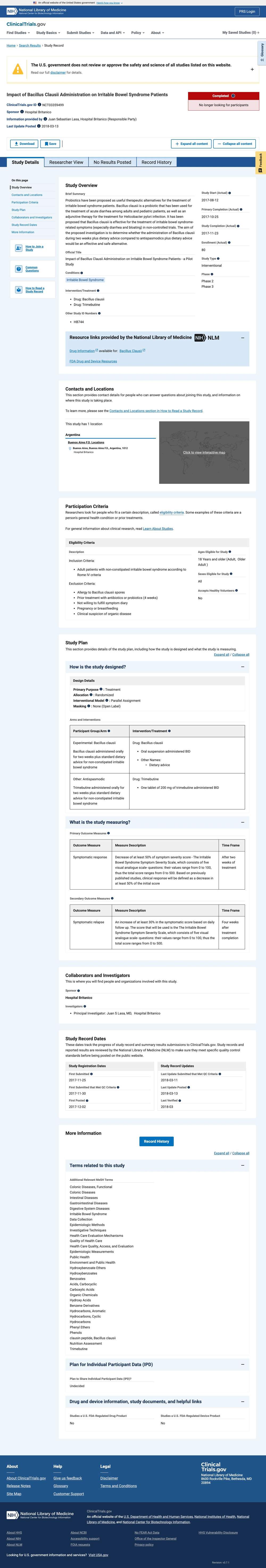 Silver Fern Brand landing page: Impact of Bacillus Clausii Administration on Irritable Bowel Syndrome Patients