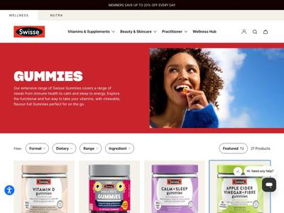 Swisse landing page