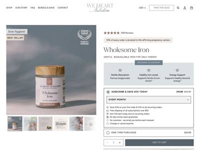 We Heart Nutrition landing page