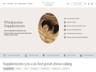 We Heart Nutrition landing page