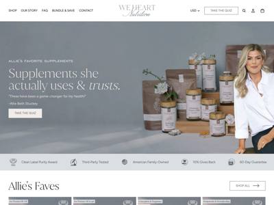 We Heart Nutrition landing page