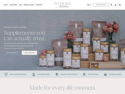We Heart Nutrition landing page