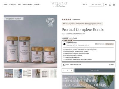 We Heart Nutrition landing page