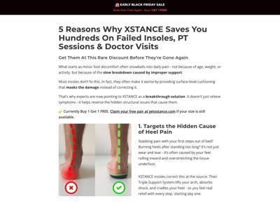 Xstance landing page