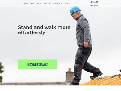 Xstance landing page