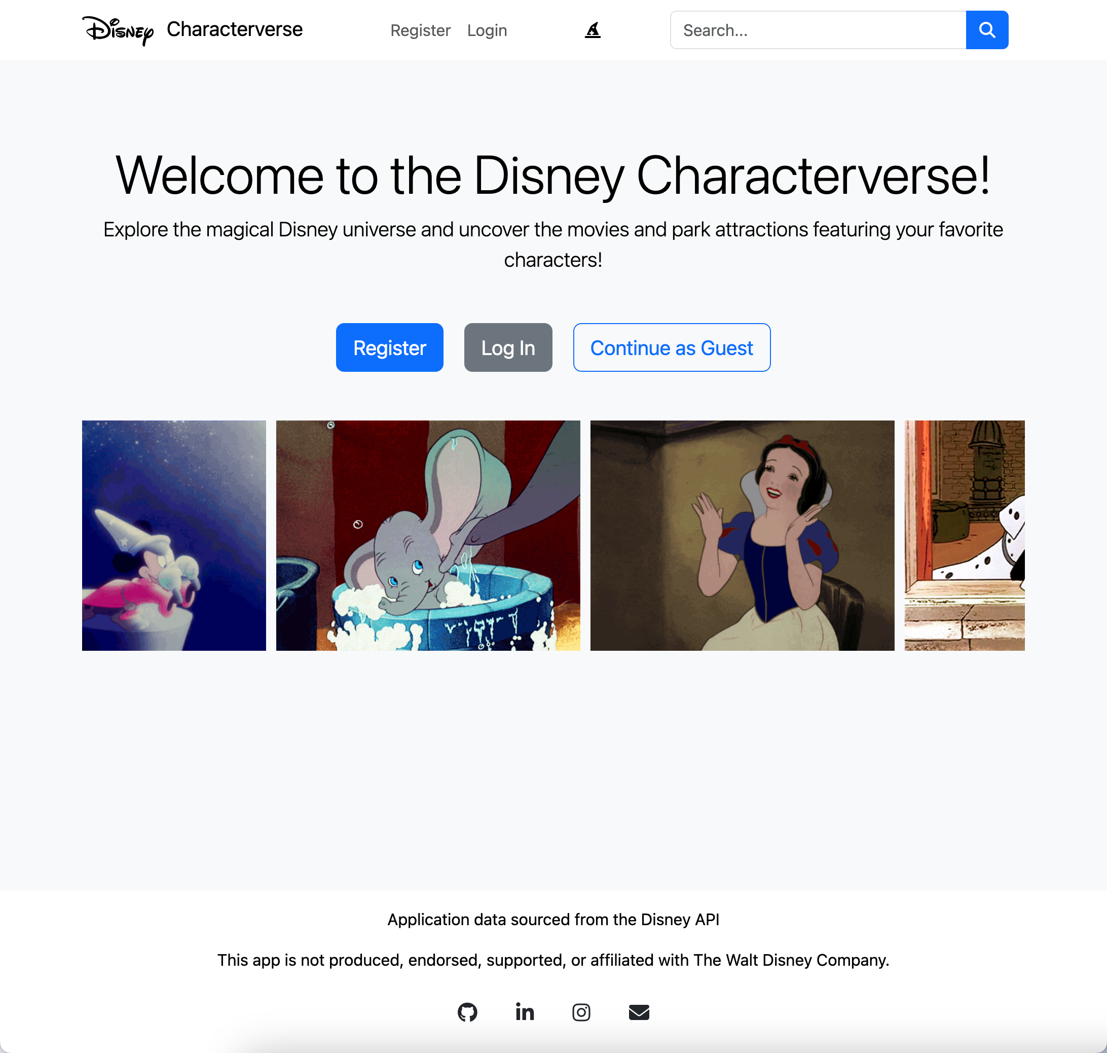 Disney Characterverse App