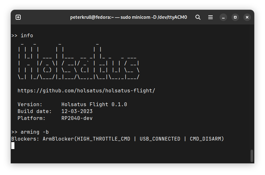 Holsatus Shell running over USB