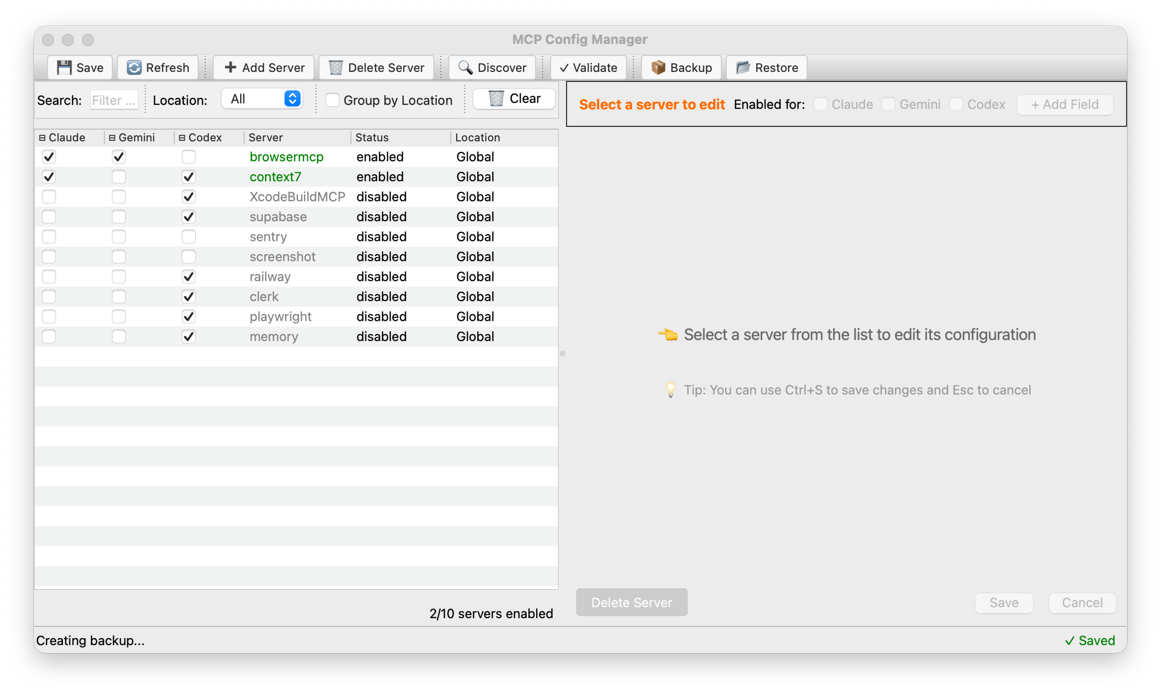 mcp-config-manager screenshot