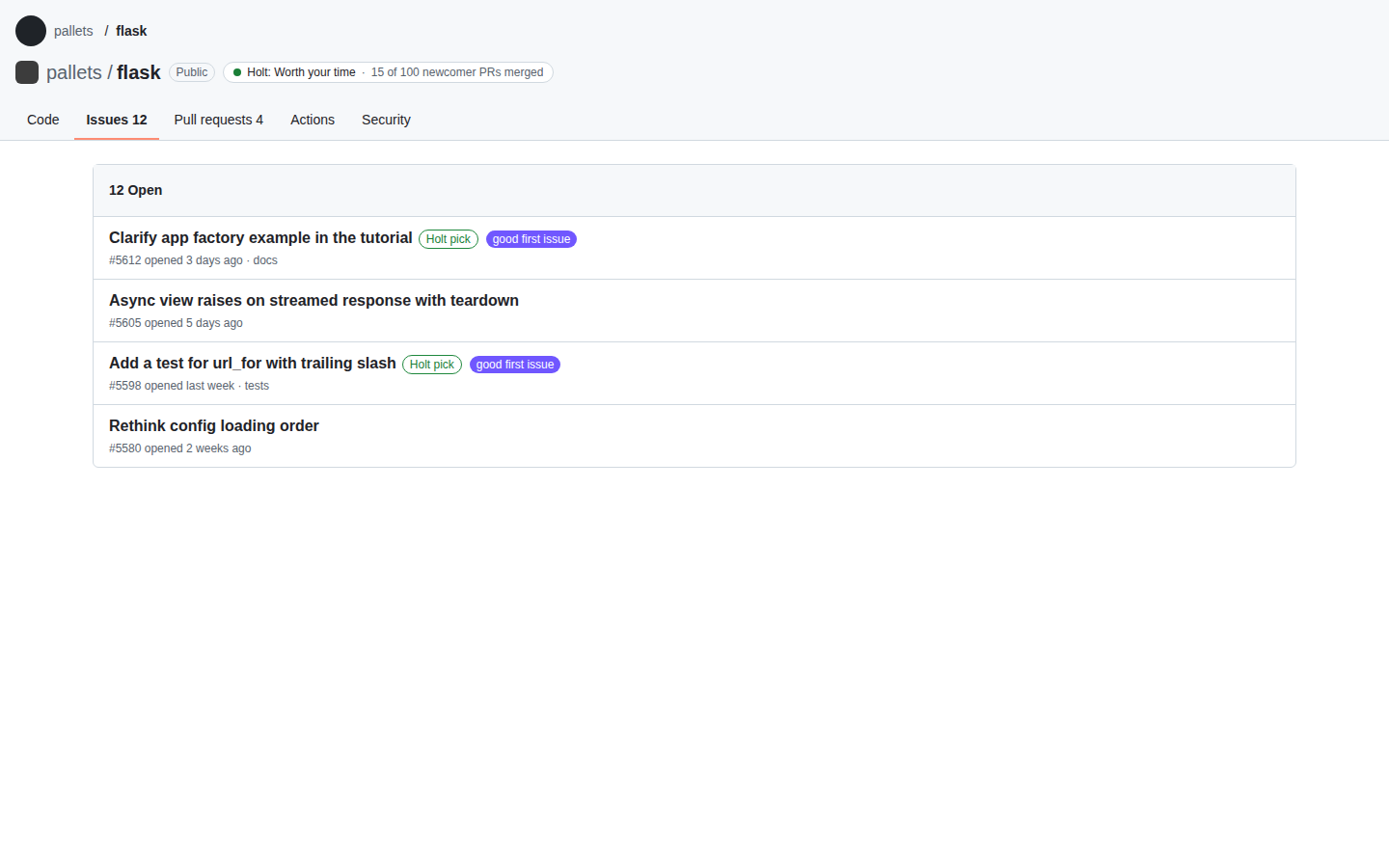 The Holt chip next to a repository name on GitHub, and Holt pick marks on the issue list