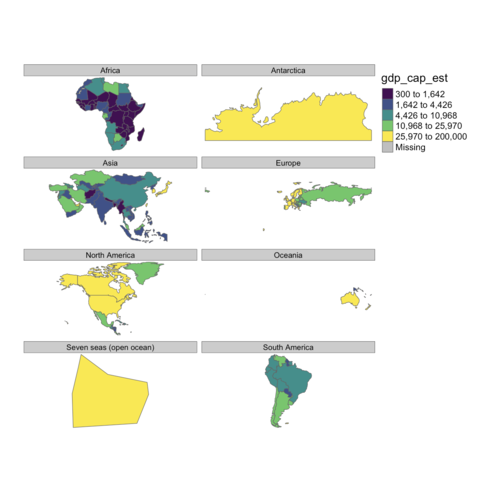 Facetted map with tmap