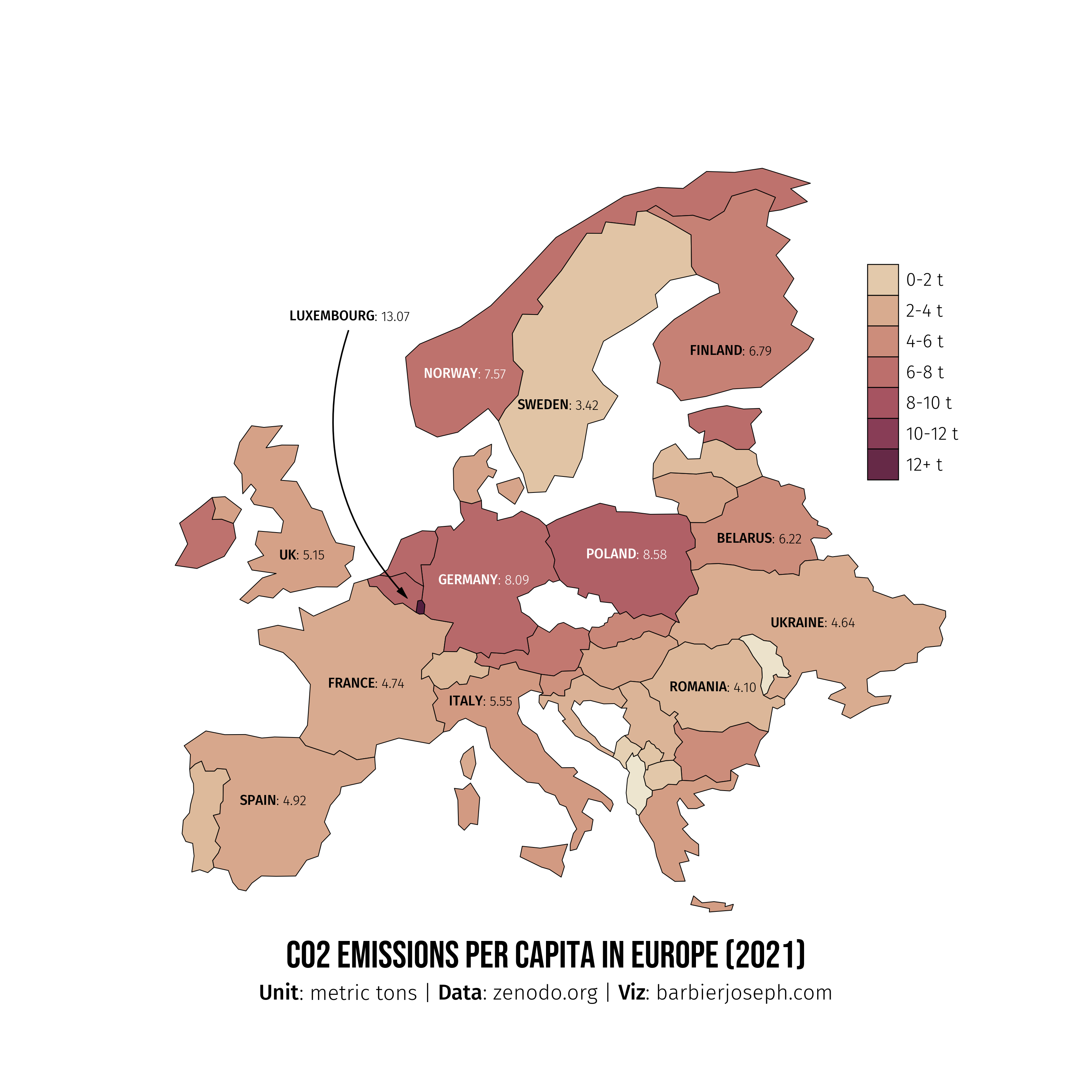 choropleth map of europe