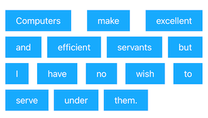 Example layout for horizontalAlignment = .justified