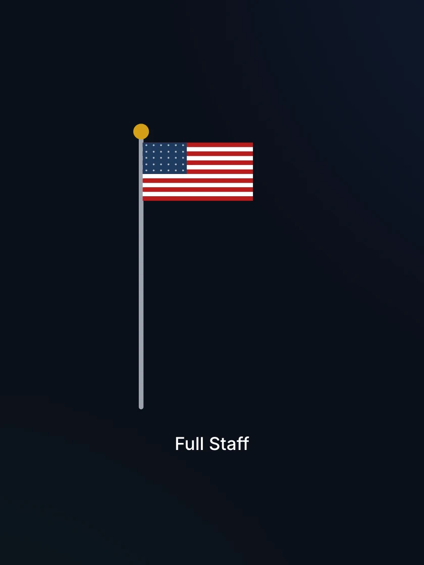 The flag at full staff