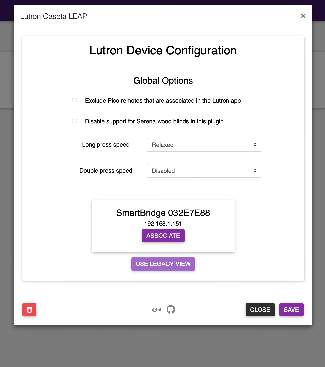 npm.io view of discovered bridges