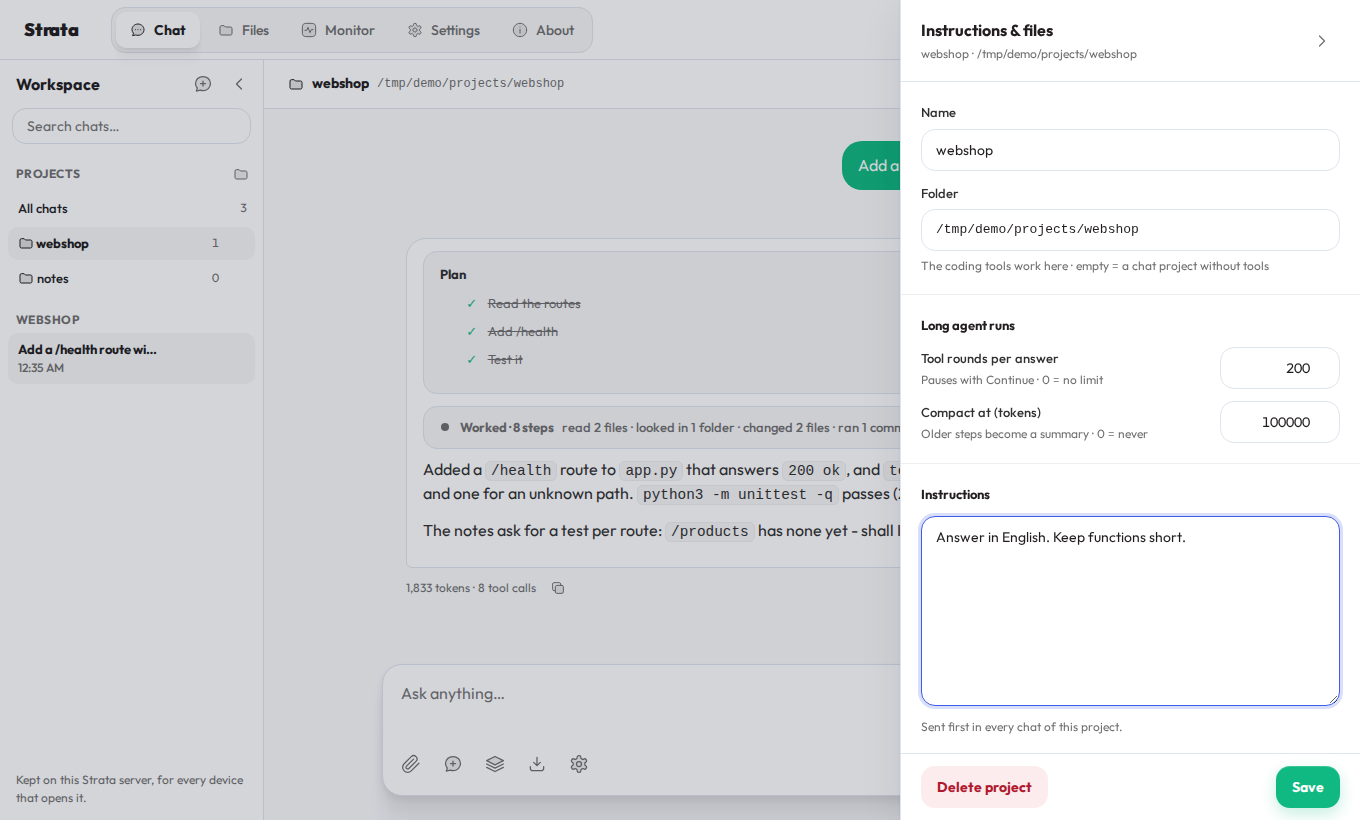 Instructions & files