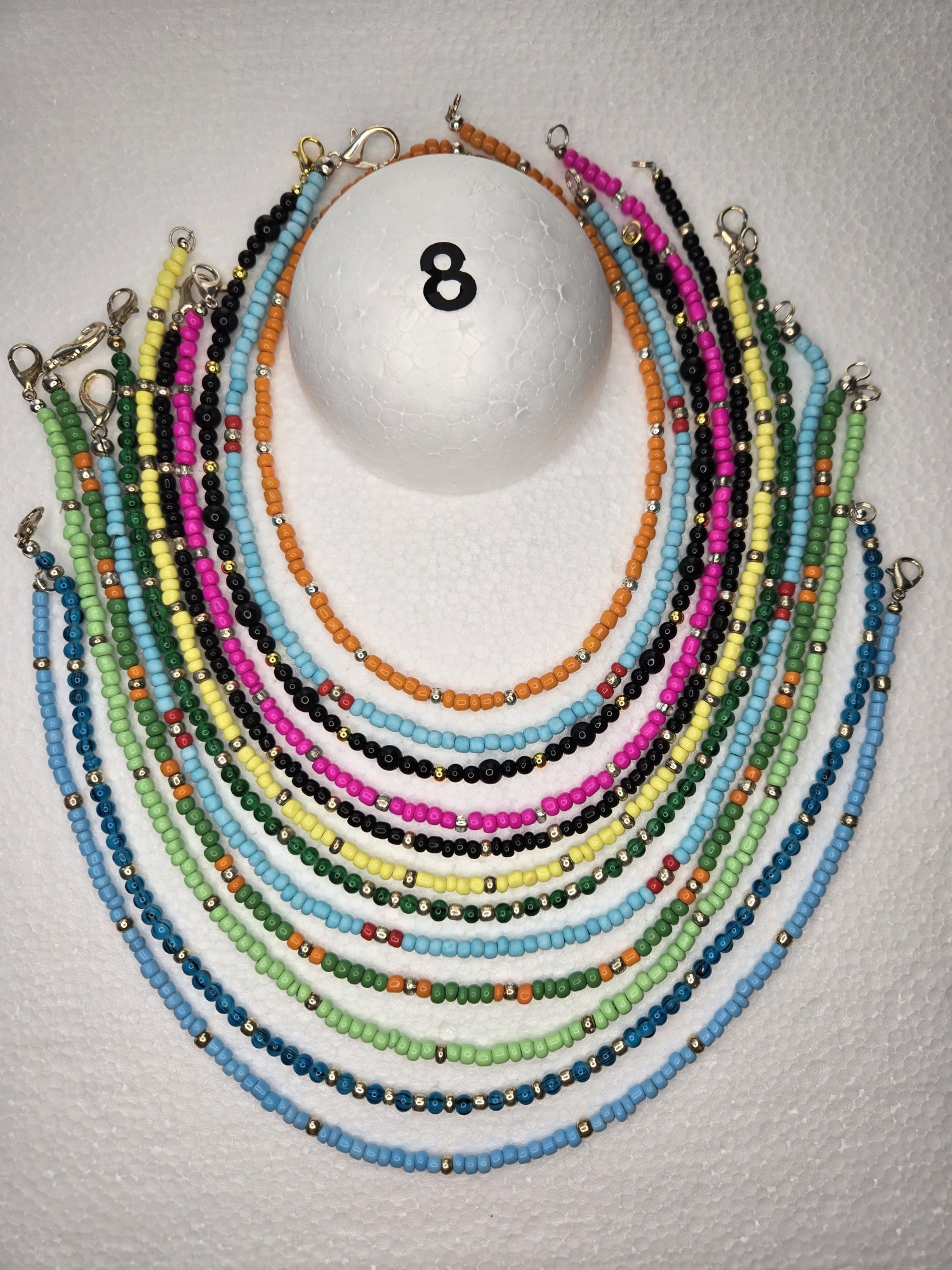 Fuchsia & Black Beads with African Tube Beads