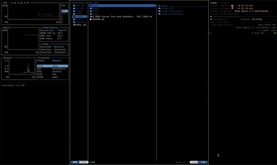 gwae demo: agents on an infinite no-shrink strip grid