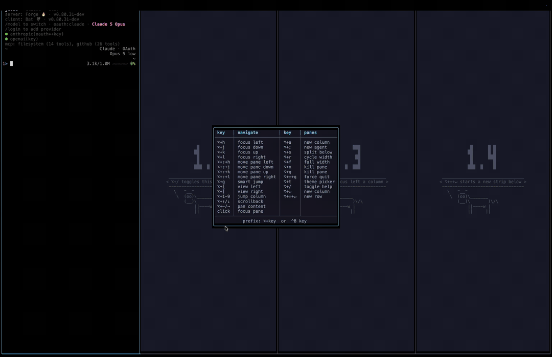 gwae demo: agents on an infinite no-shrink strip grid