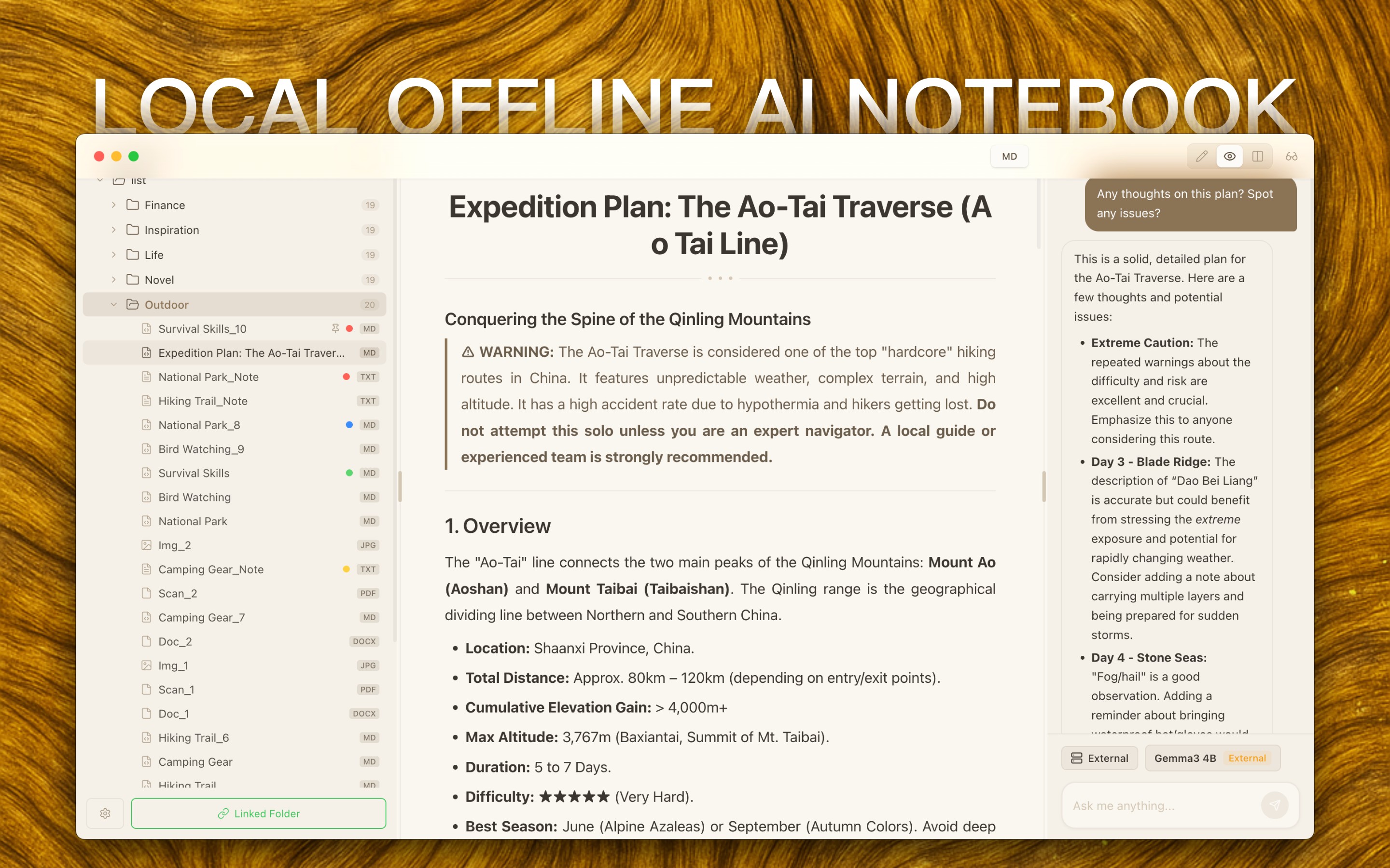 Local Offline AI Note