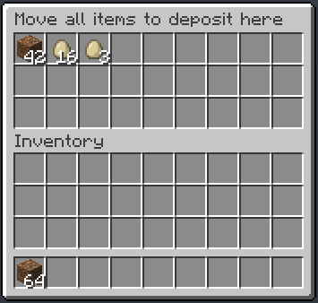 Deposit GUI - Chest UI with title "Move all items to deposit here"