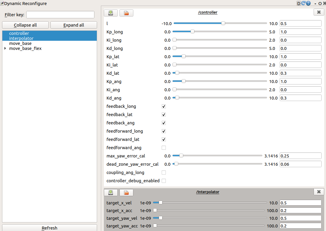 RQT reconfigure Tracking PID