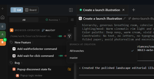Filter Sessions by branch