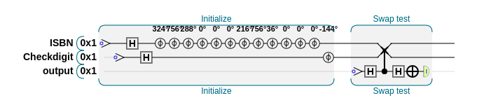 Earlier 3 qubit version of an ISBN validation circuit