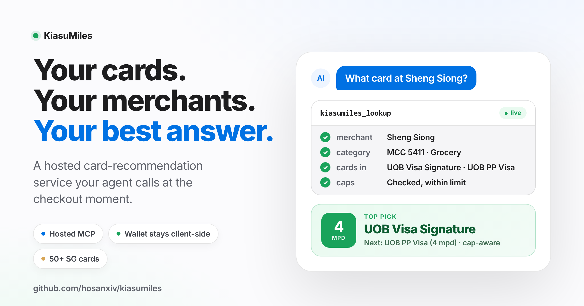 KiasuMiles landing page hero