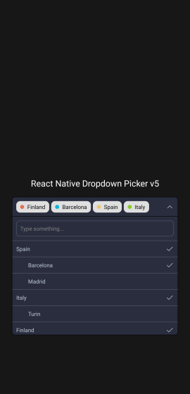 Screenshot showing dark theme and parent items