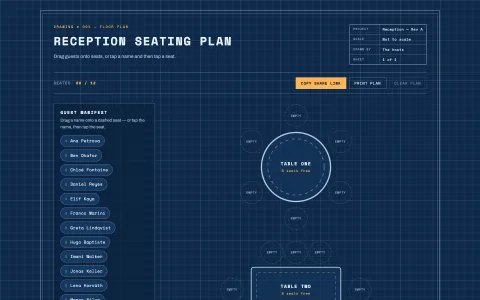 Reception Seating Plan