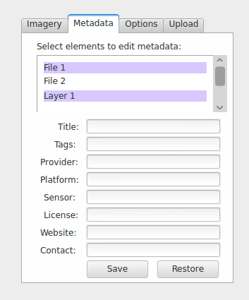 Draft mockup with qt-designer - metadata tab