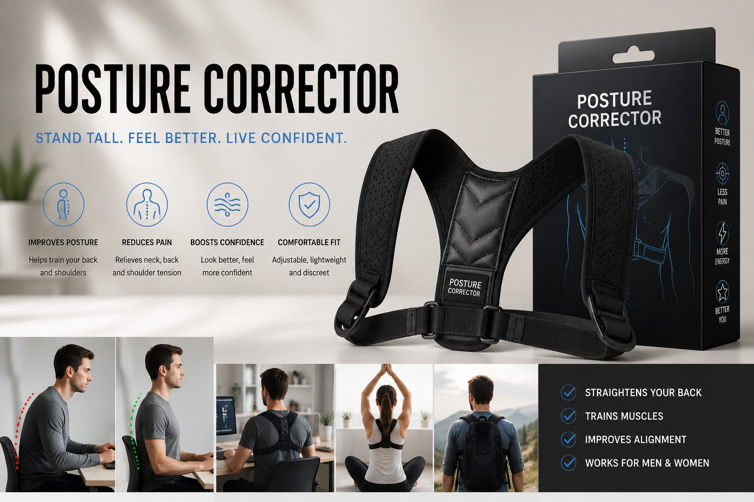 Posture corrector back