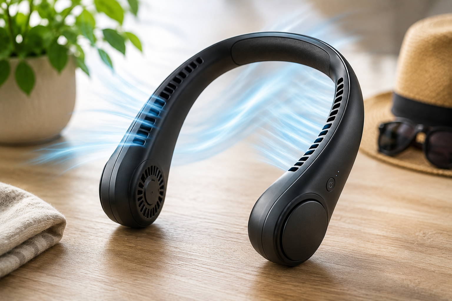 Cordless neck fan