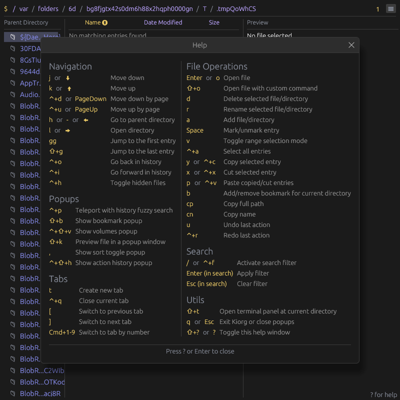 Help Menu
