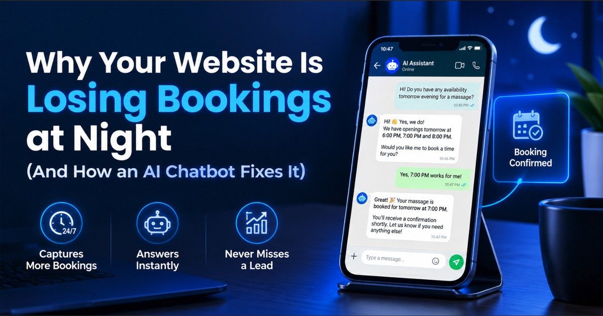 Why Your Website Is Losing Bookings at Night (And How an AI Chatbot Fixes It)