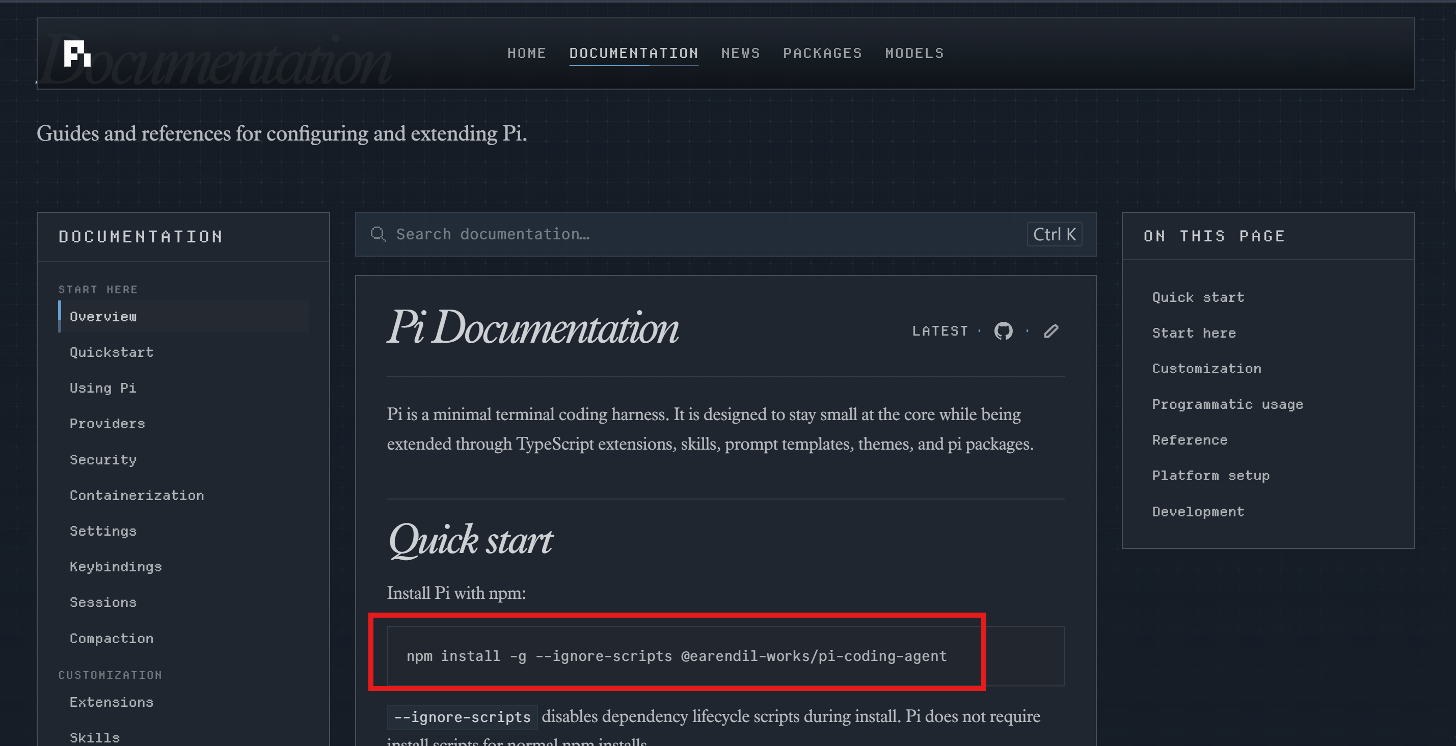 Pi 官方文件的安裝指令
