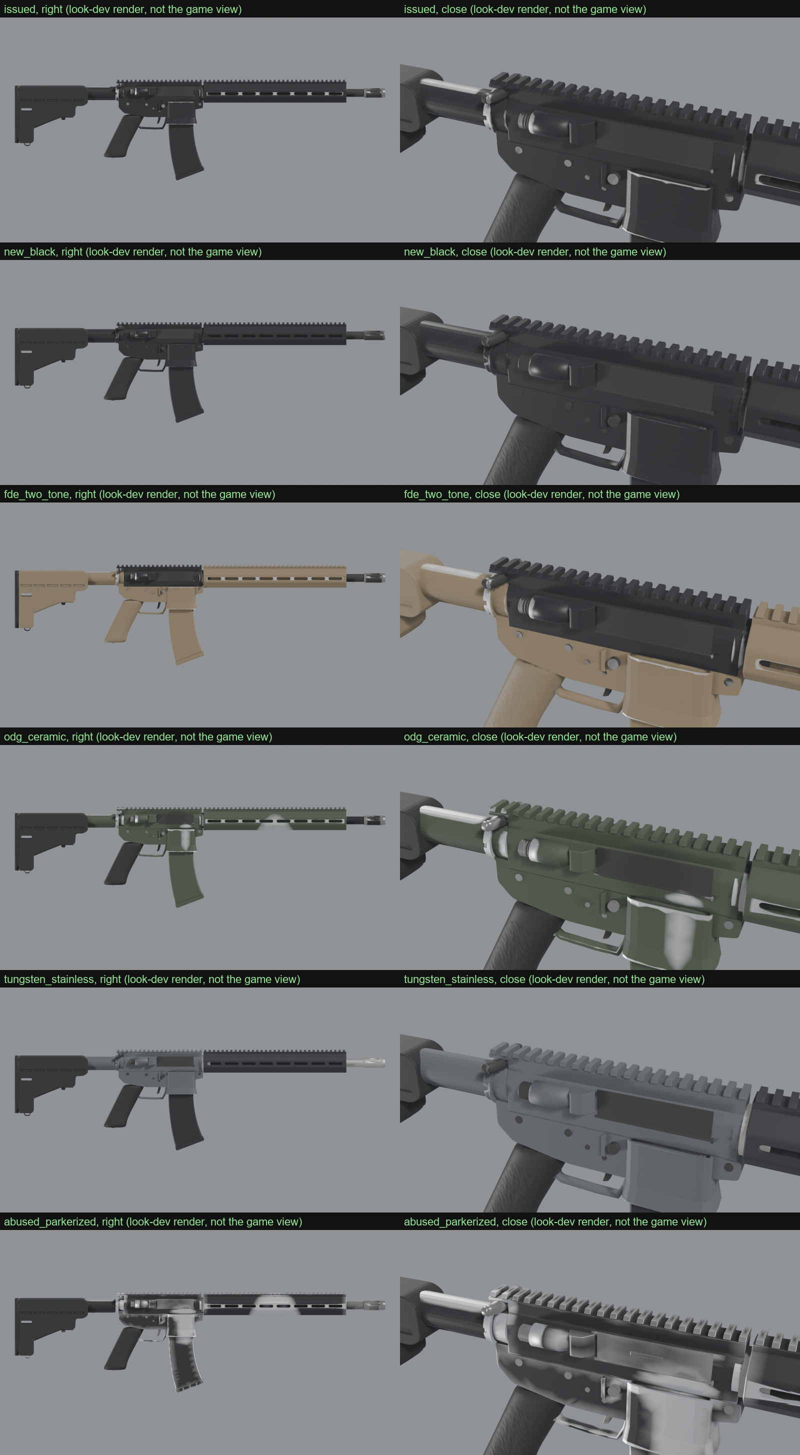 Six AR-15 coatings on one Model Lab build