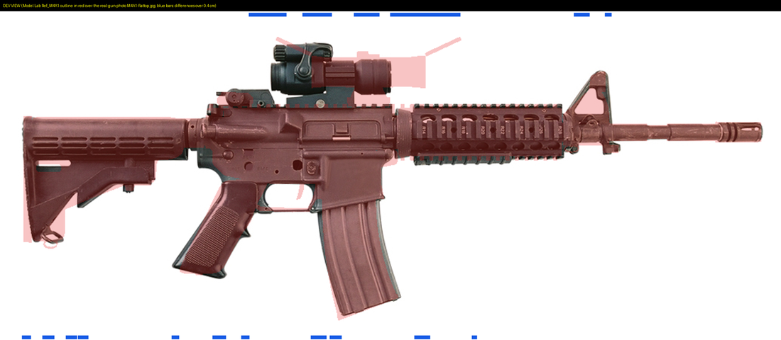 The M4A1's outline over the reference photo