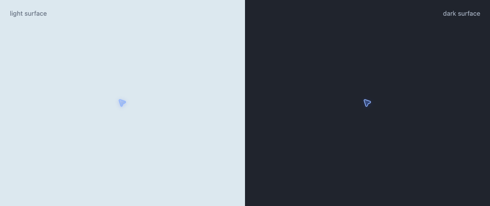 Light and dark cursor comparison