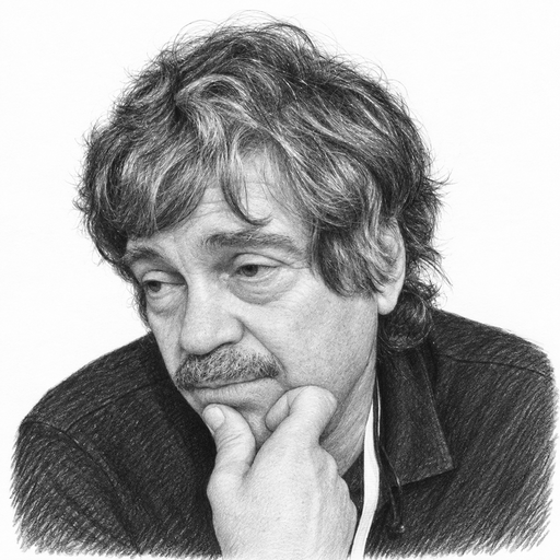 Shaded pencil portrait of Alan Kay