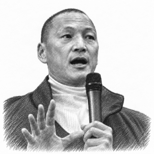 Shaded pencil portrait of Eugene Tssui